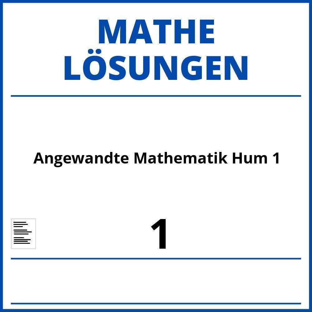 Angewandte Mathematik Hum 1 Lösungen Pdf