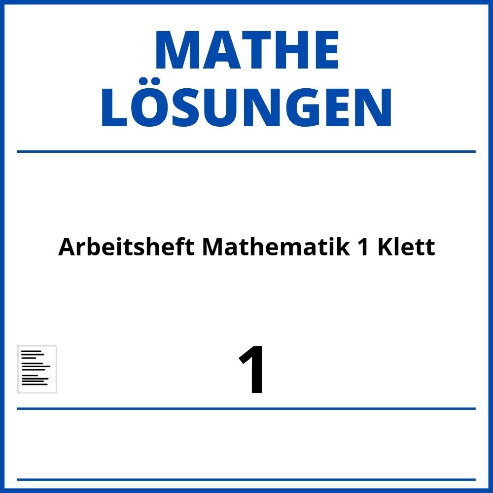 Arbeitsheft Mathematik 1 Klett Lösungen Pdf