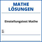 Einstellungstest Mathe Mit Lösungen Pdf