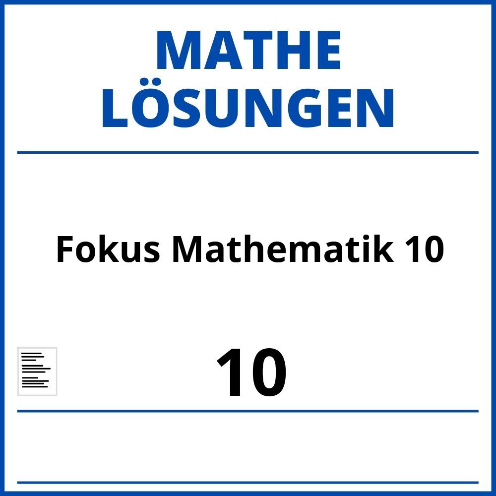 Fokus Mathematik 10 Lösungen Pdf