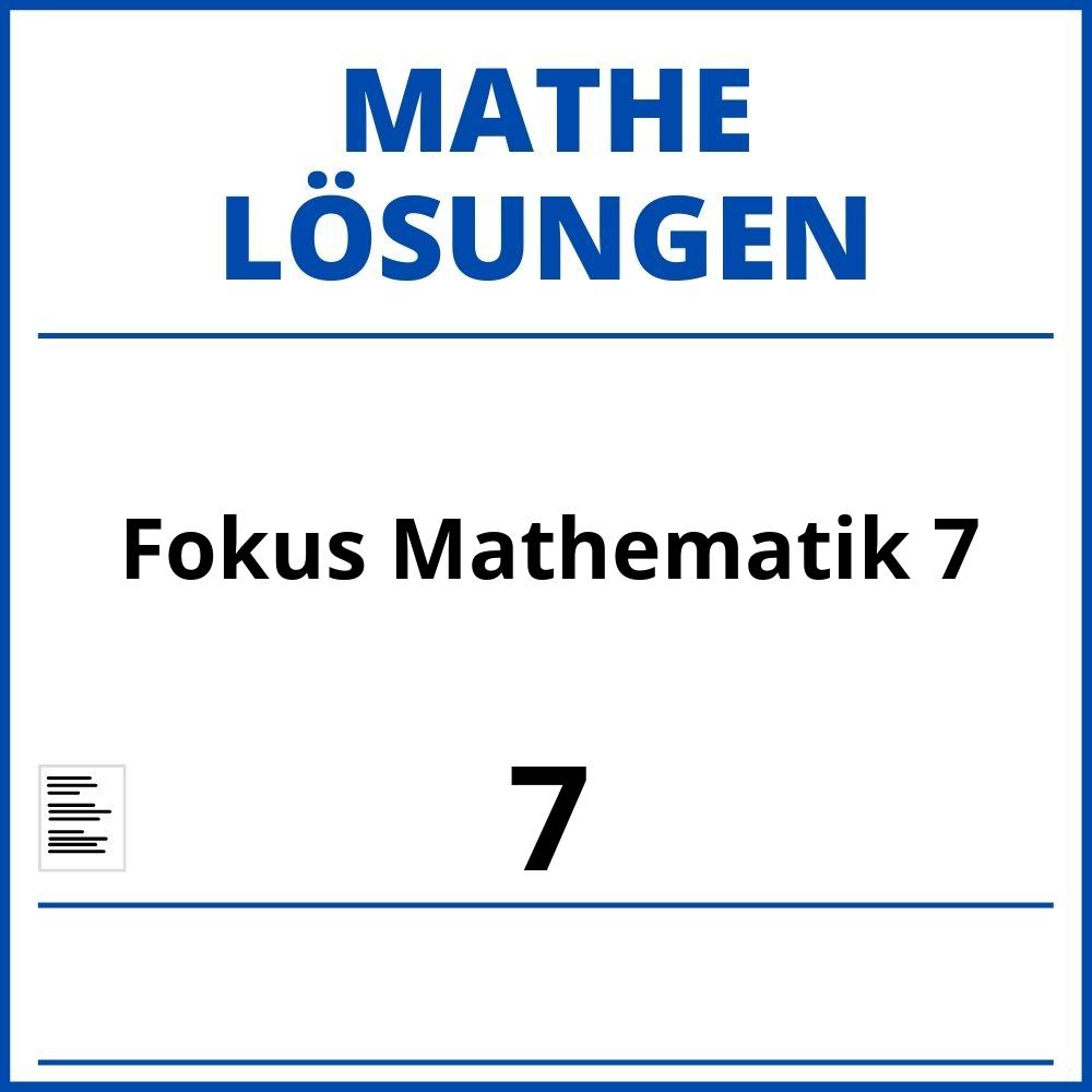 Fokus Mathematik 7 Lösungen Pdf