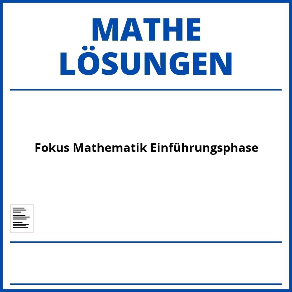 Fokus Mathematik Einführungsphase Lösungen Pdf