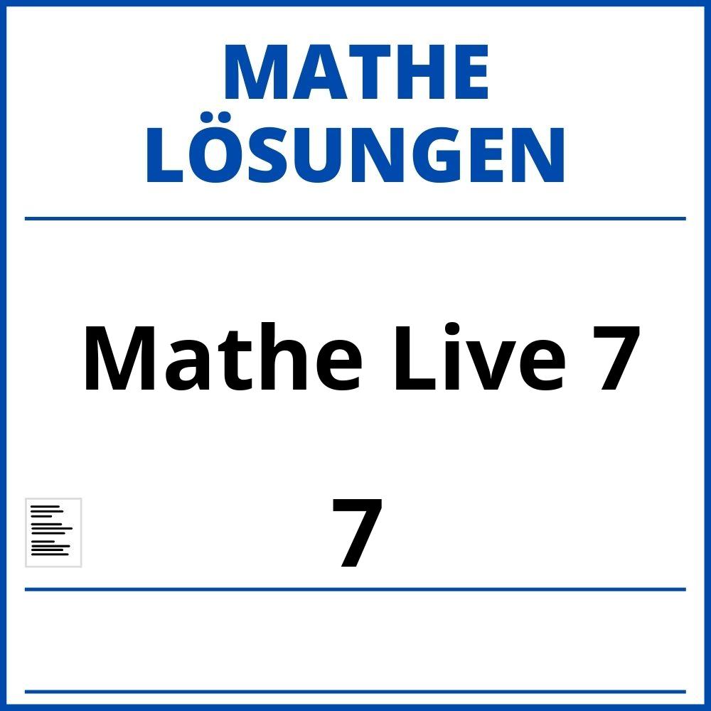 Mathe Live 7 Lösungen Pdf