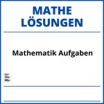 Mathematik Aufgaben Mit Lösungen | Pdf