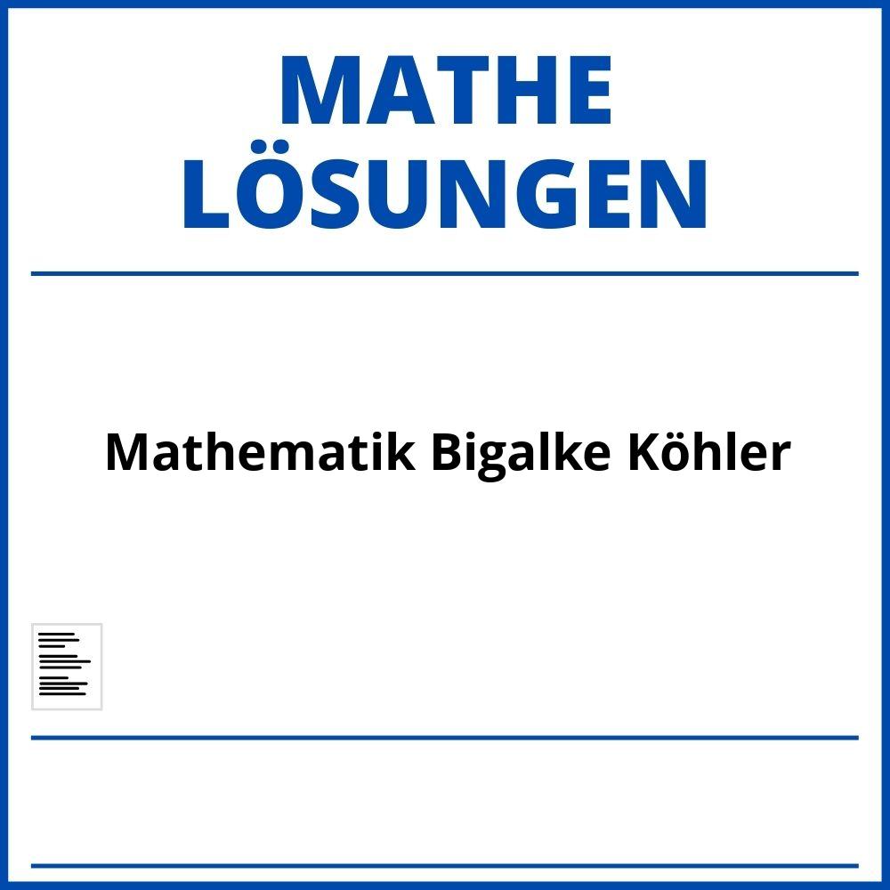 Bigalke Köhler Mathematik Band 2 Lösungen Pdf